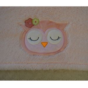 Mini Muffin Pink Owl Baby Blanket Green Flowers Plush Soft Lovey